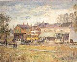 Childe Hassam Famous Paintings - End of the Trolley Line